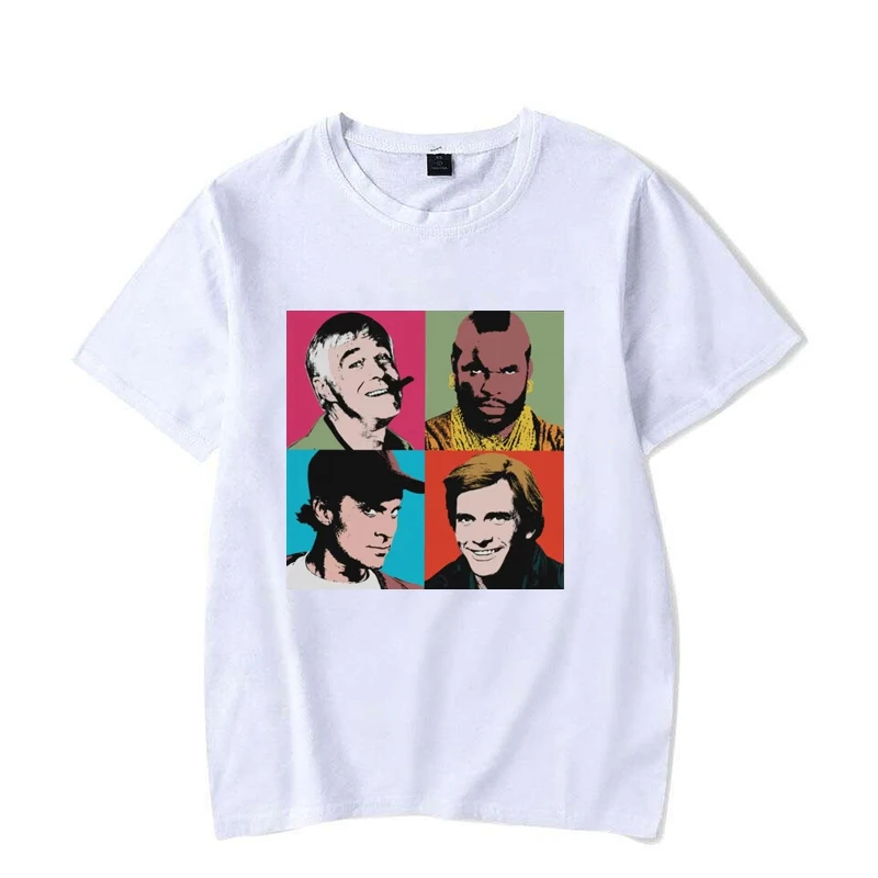 TShirt for Men Mashup TV 80s Round Collar Basic T Shirt
