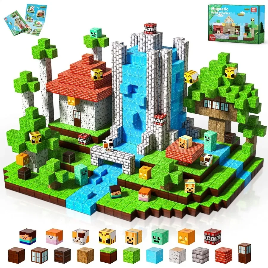

Magnetic Blocks150PCS Magnetic Building Blocks Magnetic Tiles Build Magnetic Cubes Constructions Toys 2025 Upgraded STEM Game O