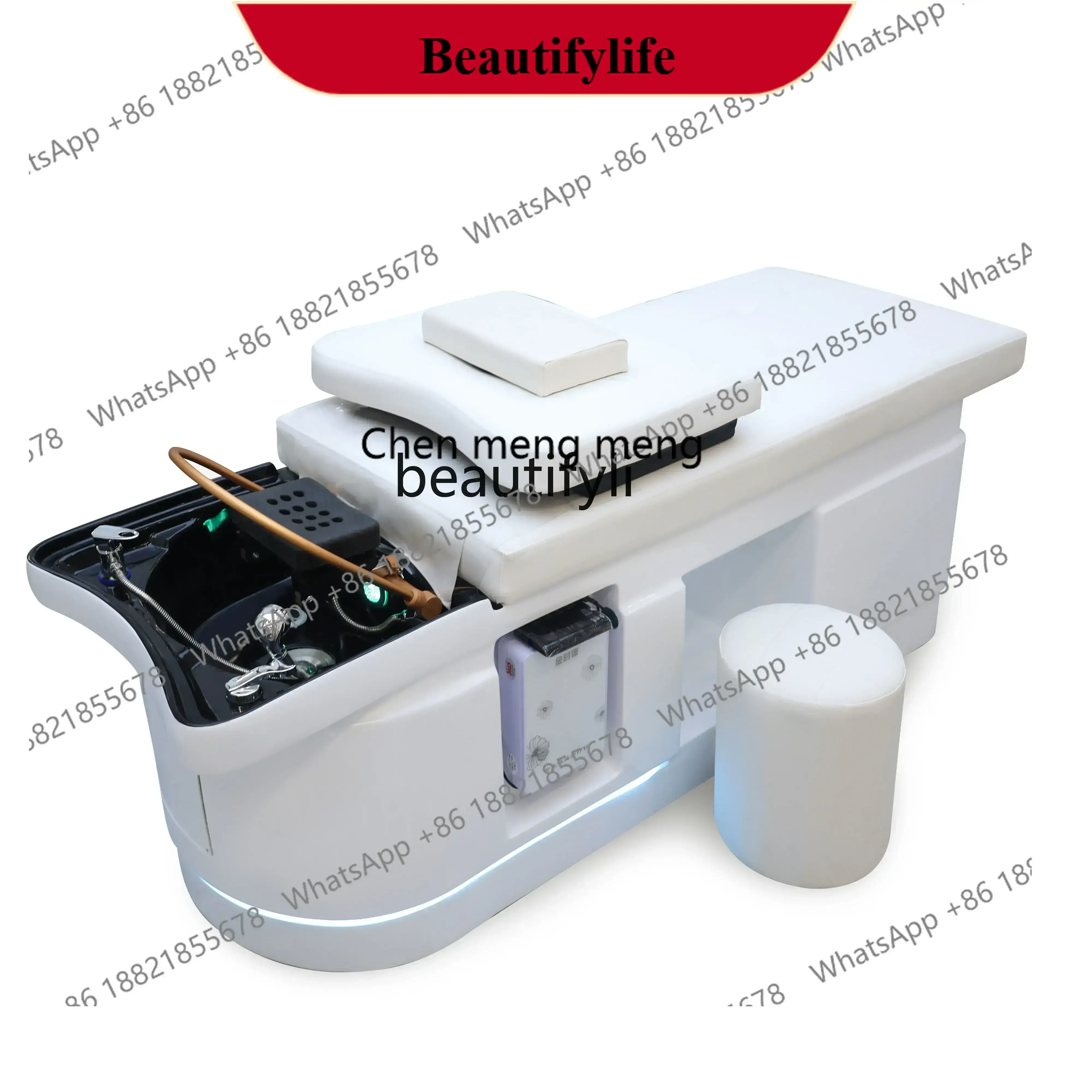 D178 Y Barber Shop Fumigation Head Therapy Shampoo Chair Water Circulation Hair Salon Fiberglass Massage Massage Couch