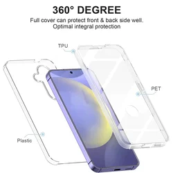 360 Full Body Case For Samsung Galaxy A16 A06 A15 A55 A35 A25 A14 A54 A34 A24 A53 A73 A33 Hard Cover Clear Silicone Phone Shell