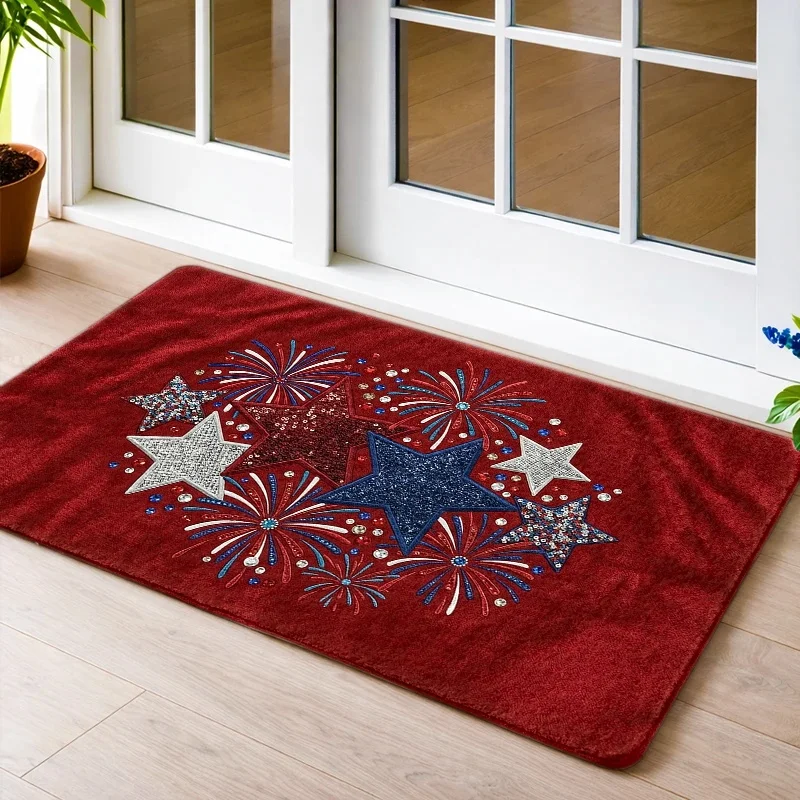 American Flag Stars Area Rug Non Slip Washable Floor Mat For Entryway Living Room Home Decor