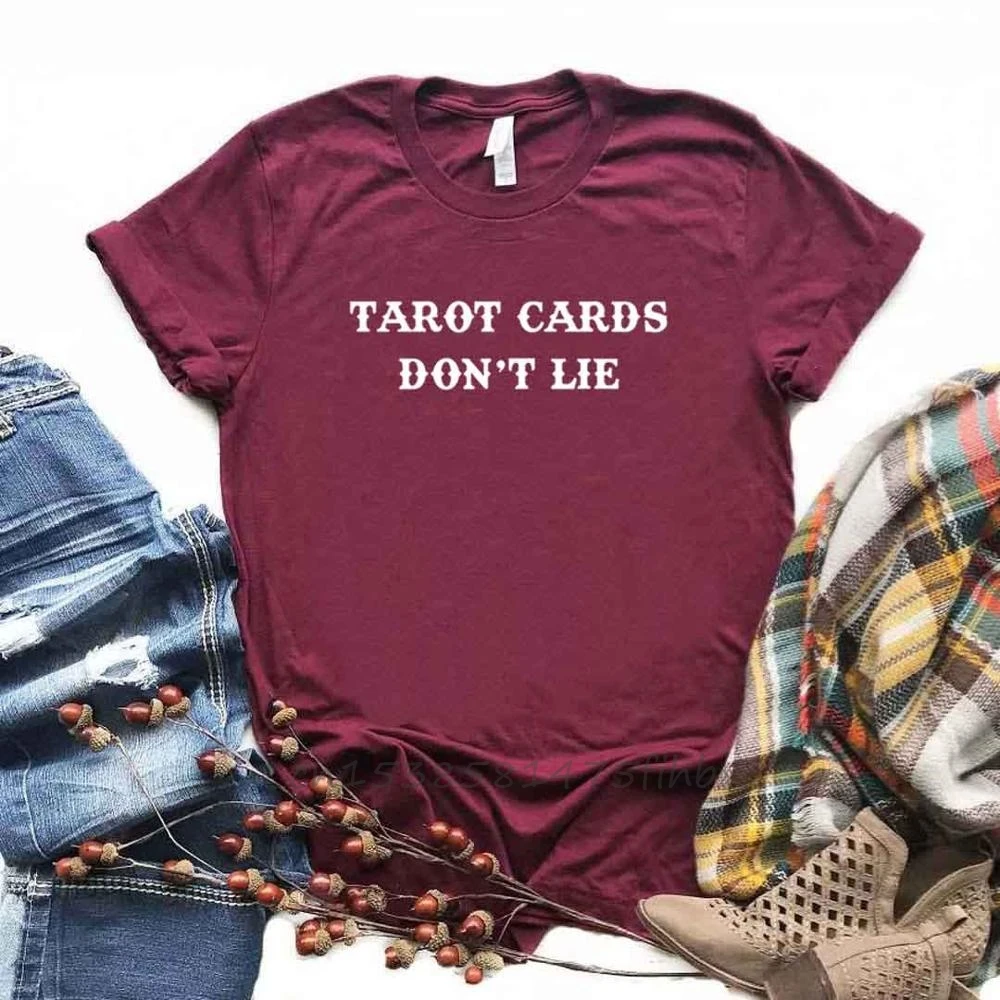 Tarot Cards Don't Lie Print Women Tshirts No Fade Premium Casual Funny T Shirt For Lady Woman T-Shirts Graphic Top Tee Customize