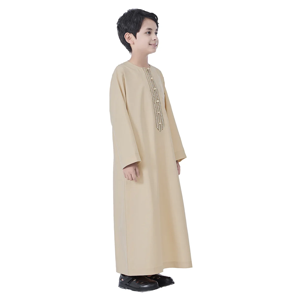 Middle East Long Sleeve Arabic Boy Jubba Thobe Robe Jubba Kid Djellaba Homme Daffah Dishdasha Kaftan Muslim Abaya Islam Clothing