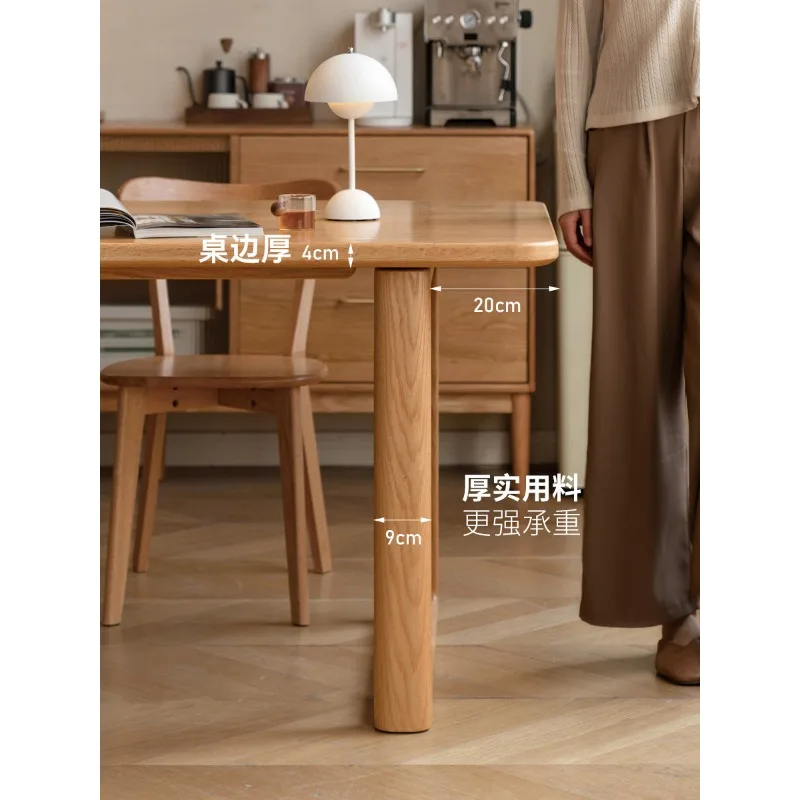 Full solid wood large board table, dining table, large size workbench, oak log style table