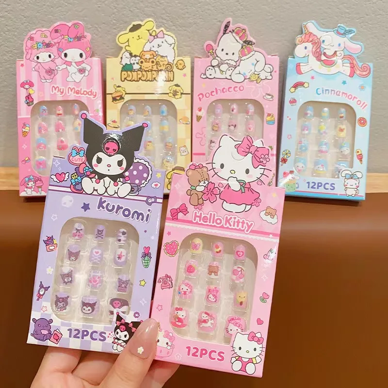 Sanrio Kindernagelpatch Cartoon Hello Kitty Kuromi Kawaii Nagelsticker Afneembare meisjesnagels Mooie nagelstickers Speelgoedcadeau