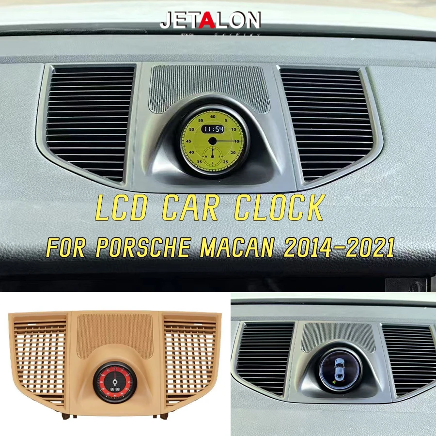 Car LCD Stopwatch Interior Dashboard Central Compass For Porsche Macan Clock Watch 2014-2021  Time Electronic Meter Accessional