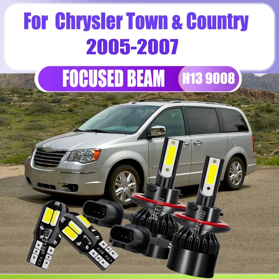 H13 Headlights focus Light - no blinding other drivers,making night driving safety For Chrysler Town & Country 2005 2006 2007