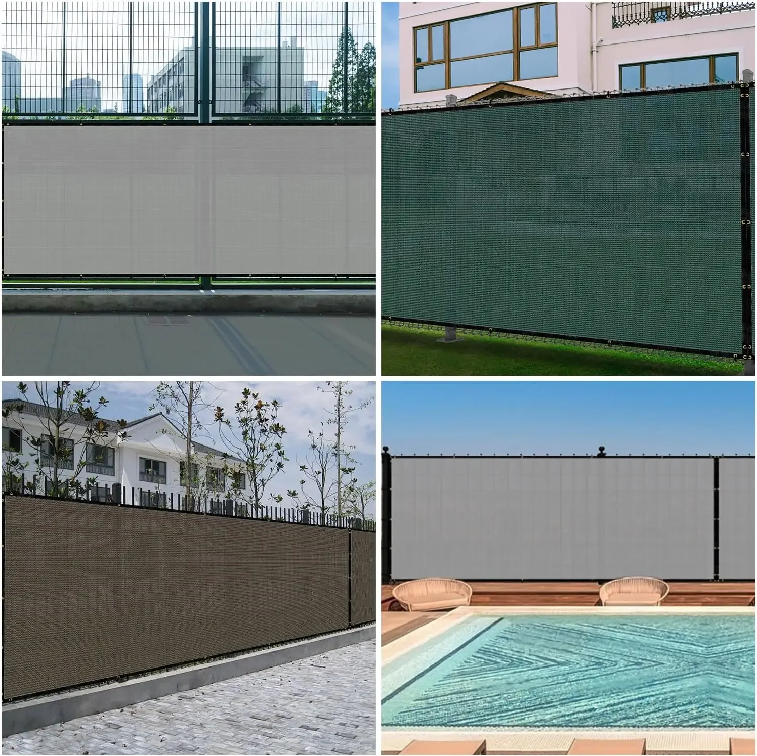 6' x 200' Green Privacy Fence Screen Heavy Duty Windscreen Mesh Fencing Shade Fabric with Brass Grommets for Outdoor Fence Garde