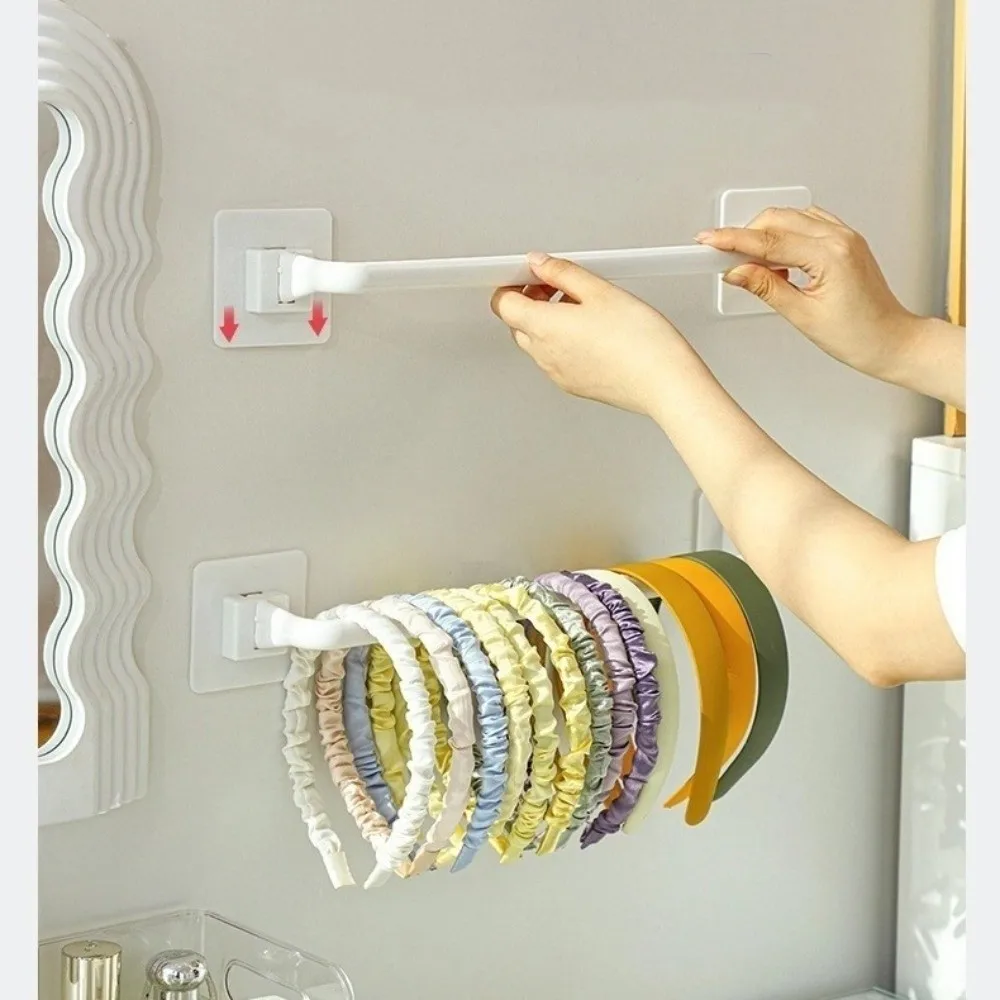 Wall Mounted Scrunchies Headband Storage Rack Multifunctional Hair Clip Hair Hoop Storage Hair Band Storage Self No-Punch