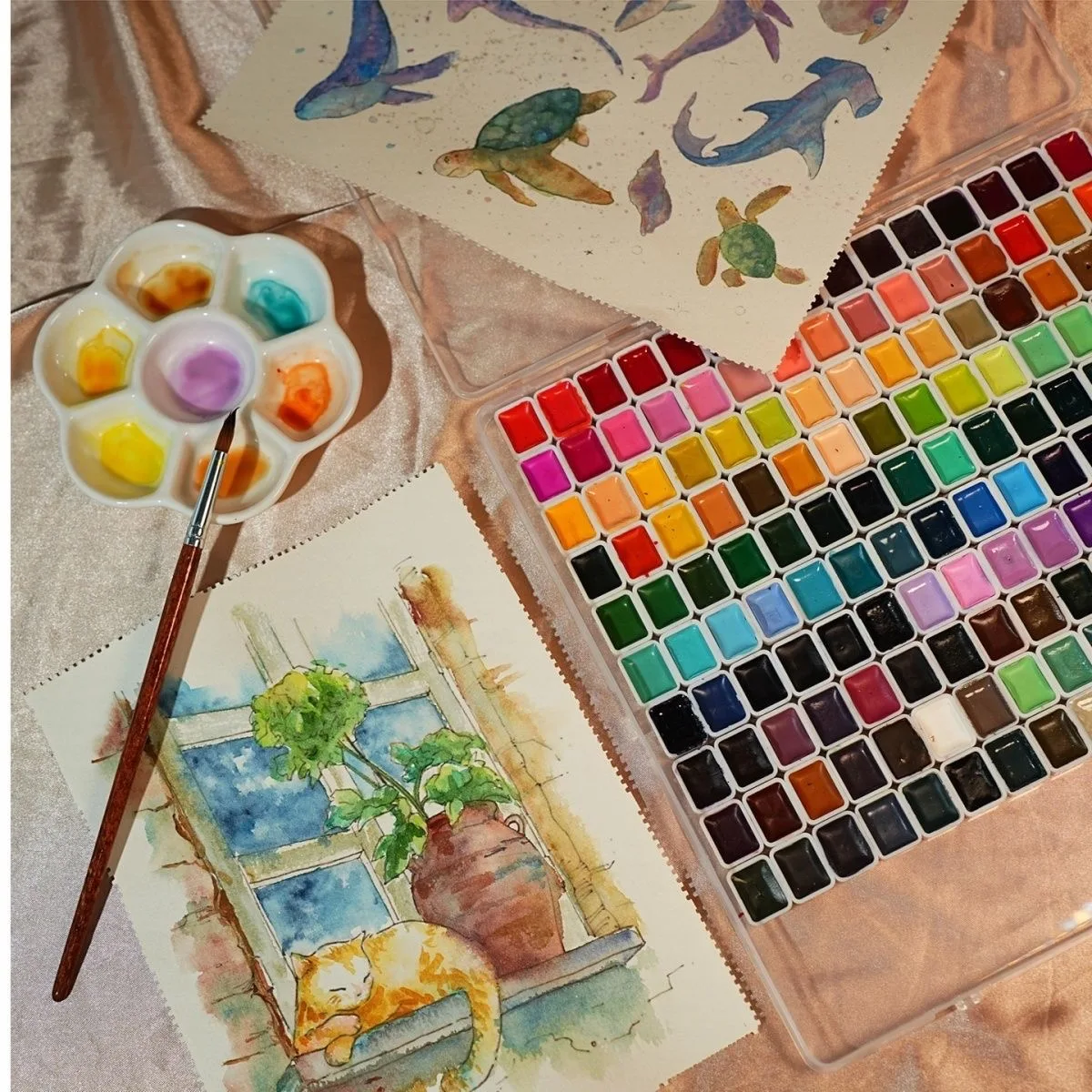 Artist Watercolor Paint 24/36/48/60/98/130/150 Colors Art Set Professional Drawing Pigment Art Supplies