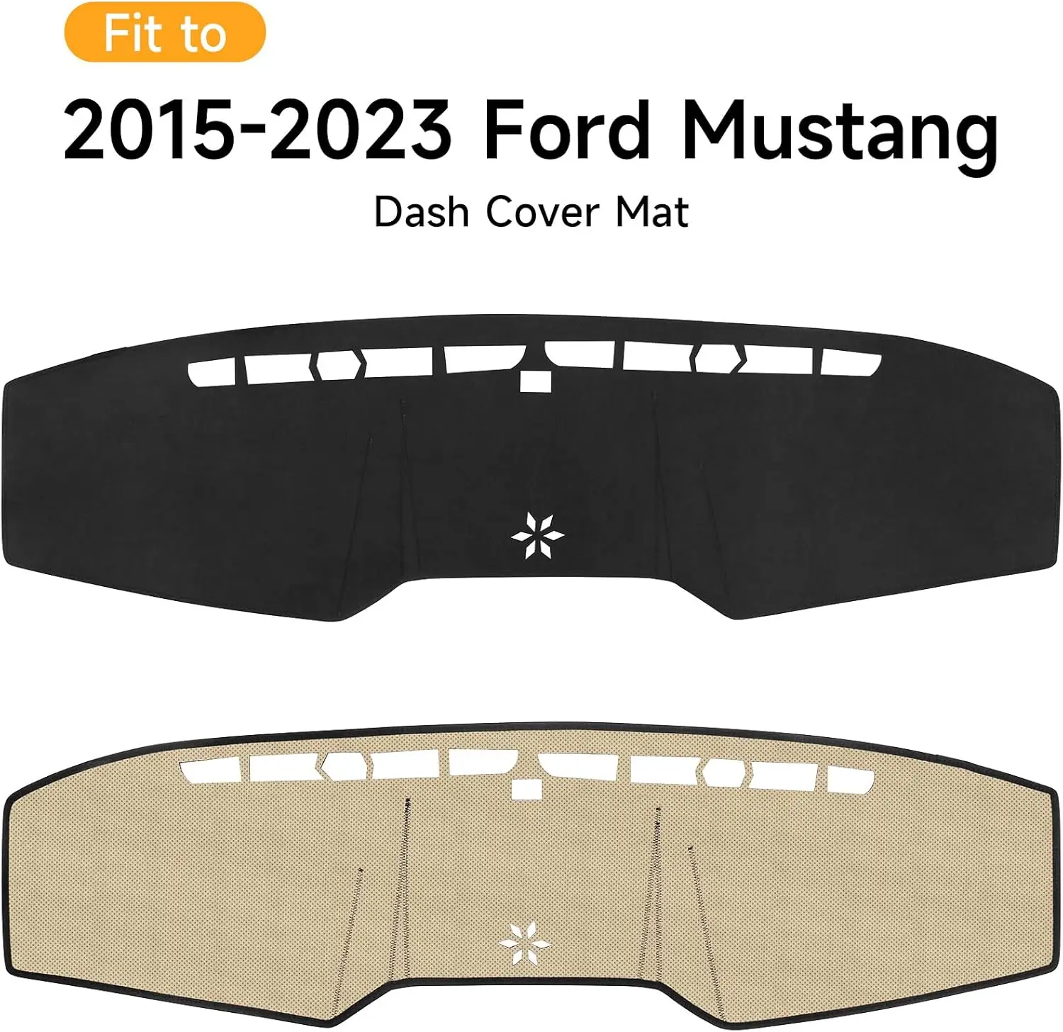 

Flannel Dash Cover Dashboard Cover Pad Mat Custom Fit for Ford Mustang 2015 -2023 Car Dashmat Interior Accessories Black