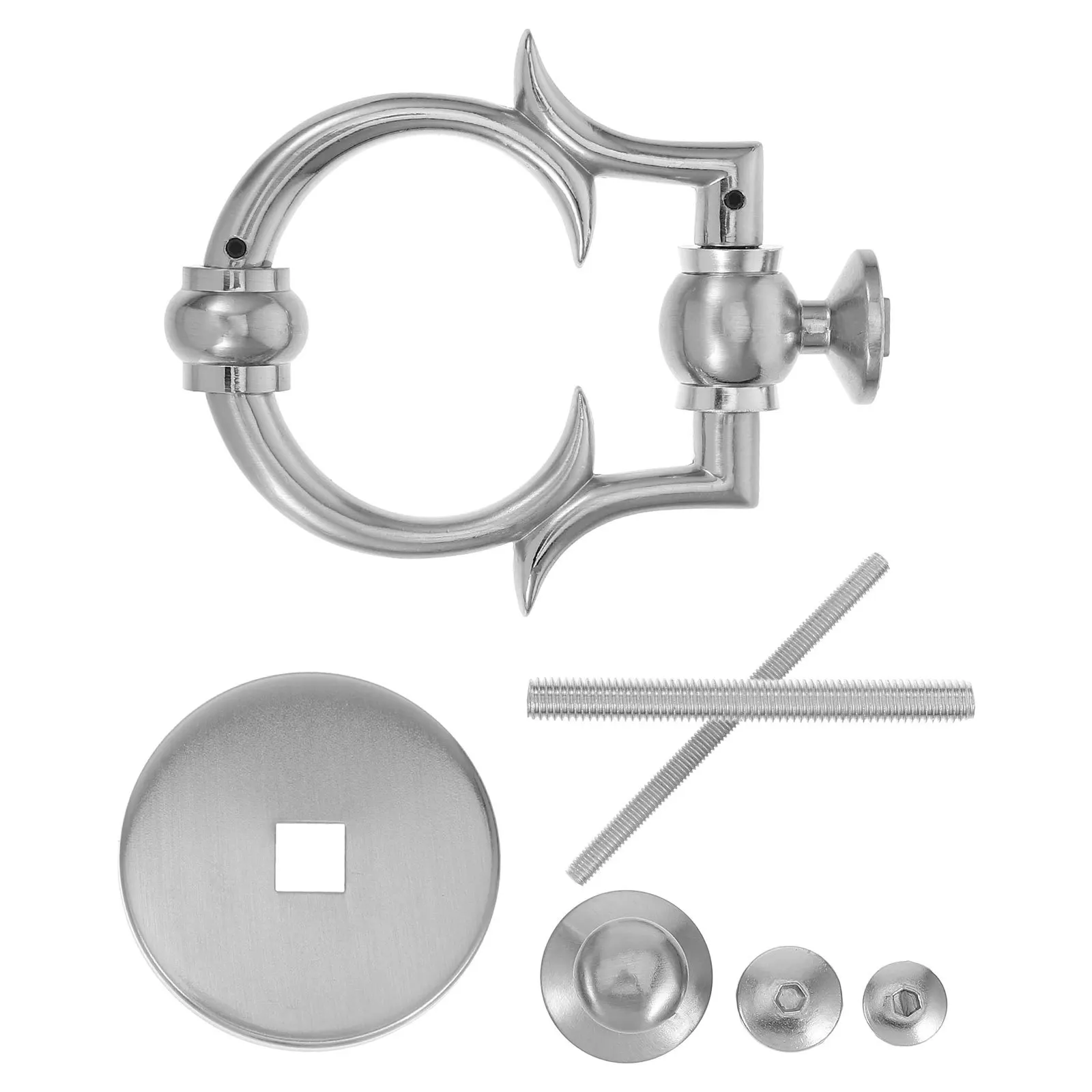 

1Set Gate Knocking Handle Door Knocker European Style Front Door Replacement Kit Security Knocker Decorative Ring Pull