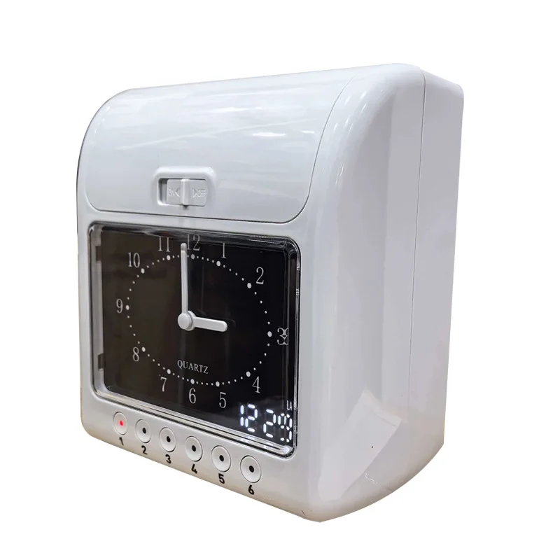 Employee Time Clock Punch Card Machine Paper Card Attendance Recorder for Office and Company