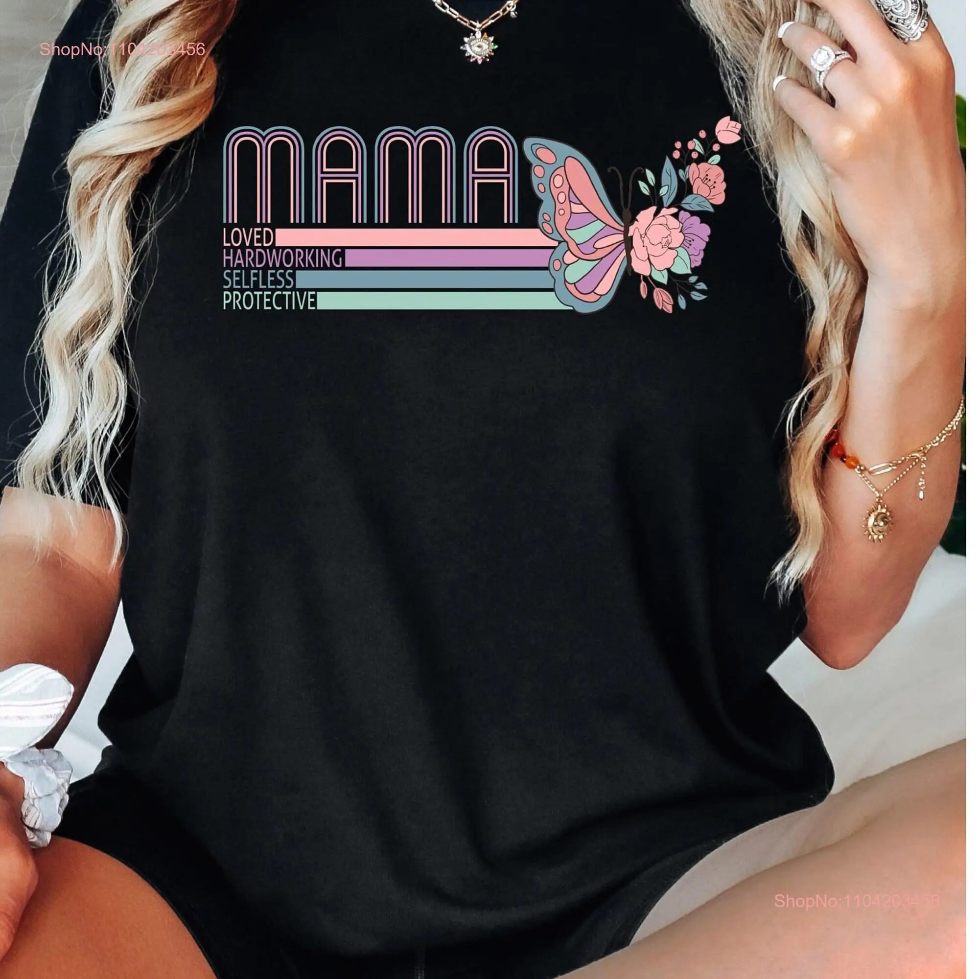 Retro mama shirt T mom momma bear womens gifts for life mothers day long or short sleeves