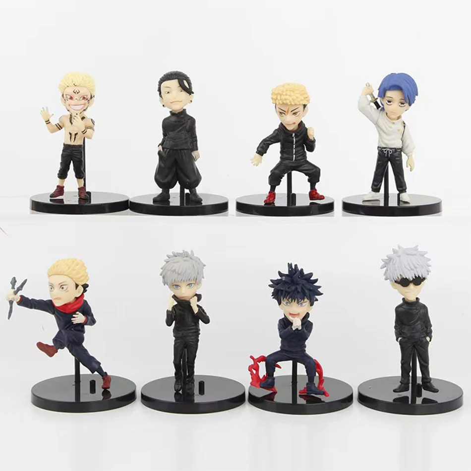 8 Pcs/set Jujutsu Kaisen Figure Toys Gojo Satoru PVC Model Ornaments Kids Gift