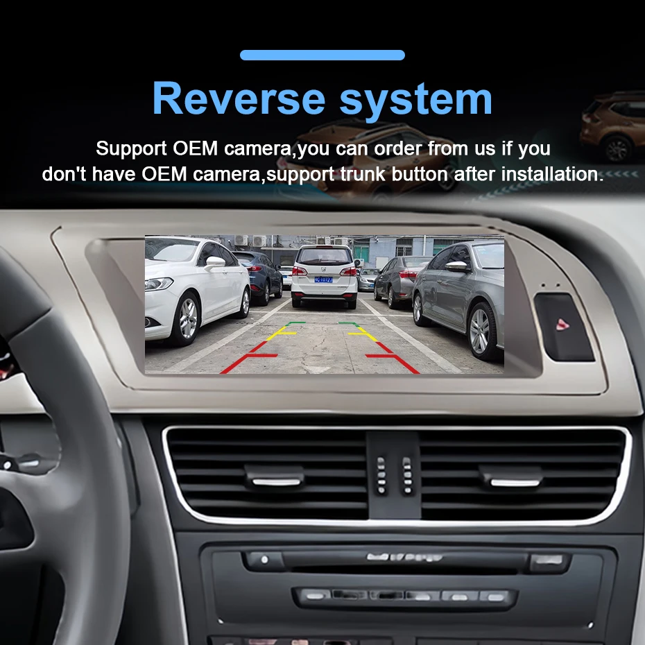 8,8' Linux Multimedia-Bildschirm, kabelloses CarPlay, Android Auto, Autoradio für Audi A5 2009-2016, AutoLink, AirPlay, Bluetooth, Navigation – Detail 12