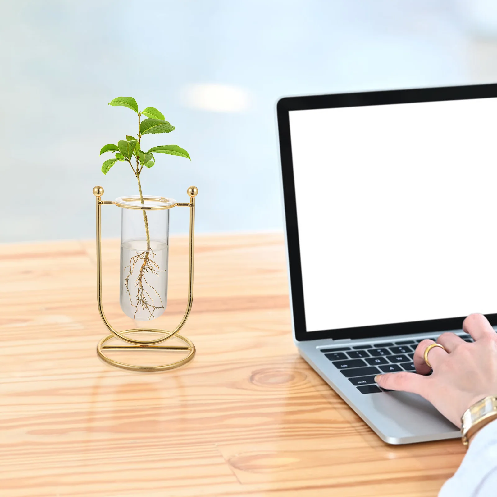 

Shaped U-shaped Metal Flower Stand Vase Centerpiece The Flowers Geometric Iron Home Decoration