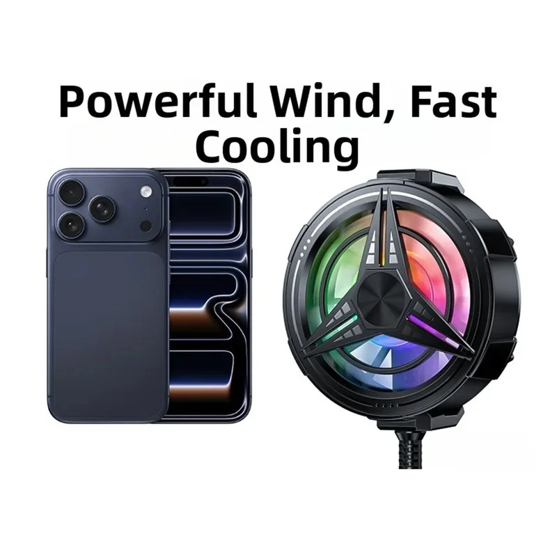 For Gaming Phone Cooler Fan With USB Power Input Smart Thermal Regulation And RGB LED Lights For Immersive Play New