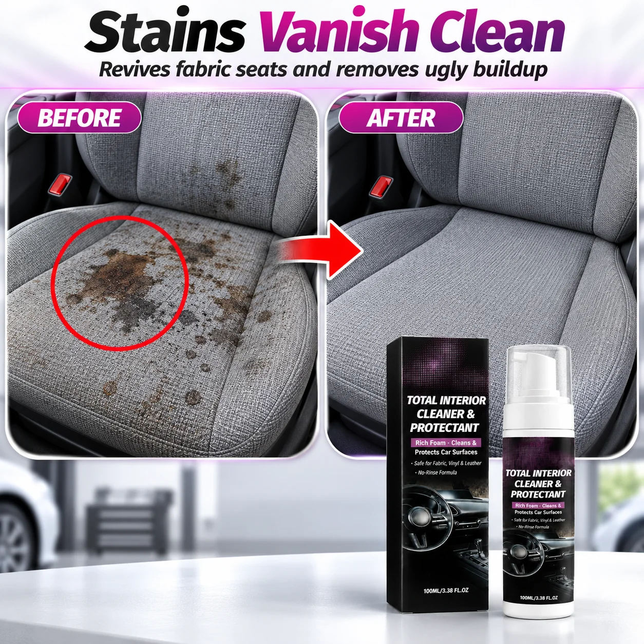 Спрей-пена для чистки салона а – обзор и цена Seat Cleaner Fabric