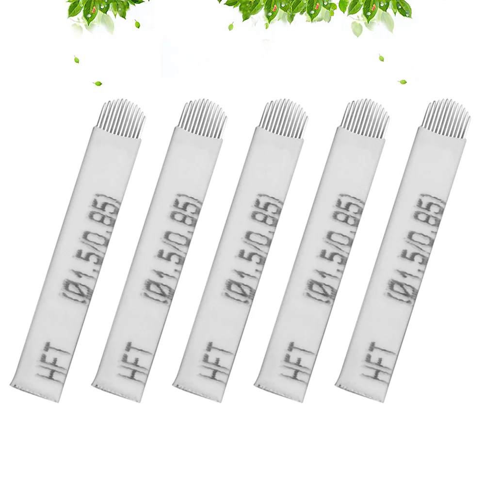 100pcs Blades U-shaped 12 Eyebrow Needle Make-up Blades Microblading Pen (White) microblading blades eyebrow blades