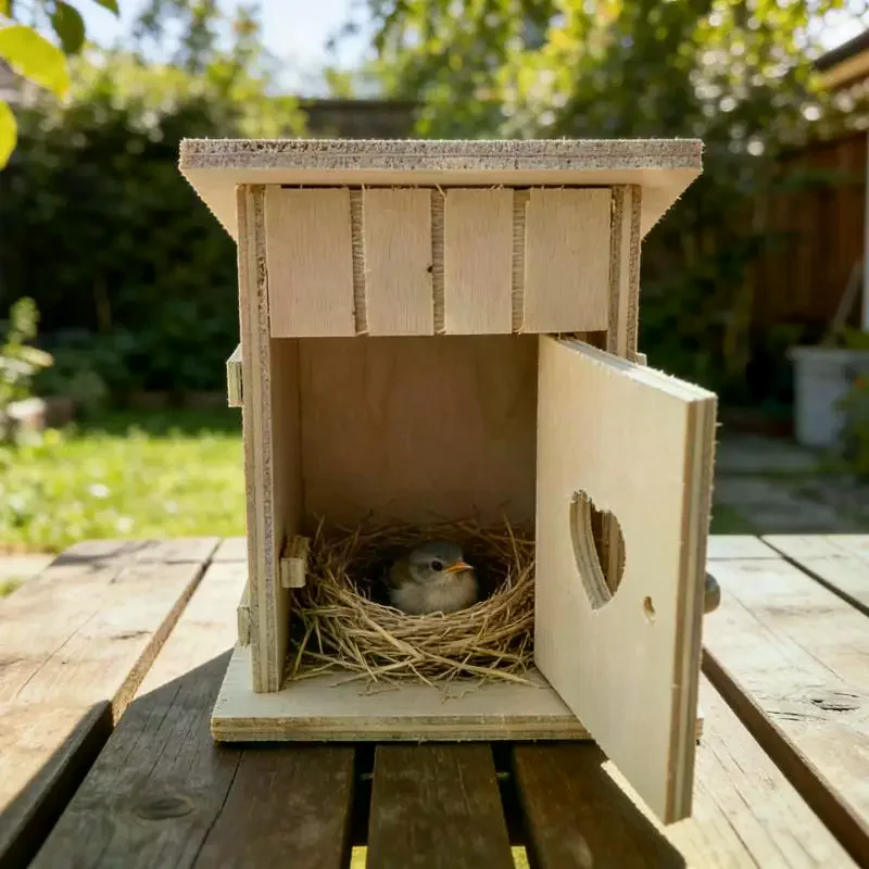 1 Pezzo Decorazione Casa delle Bambole, Mini Nido per Uccelli in Legno, Modello Pollaio, Accessori per Fotografia, Miniature per Casa delle Bambole