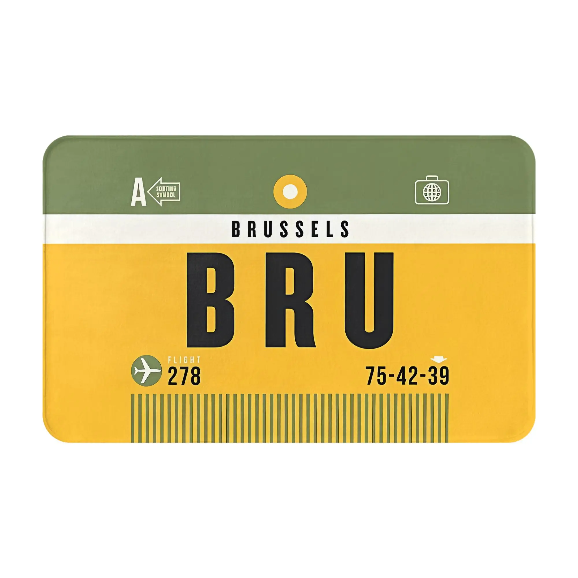 1pc Luggage Tag A BRU Brussels Belgium Christmas Decorations Bath Mat Doormat Kitchen Carpet Outdoor Rug Home Decor