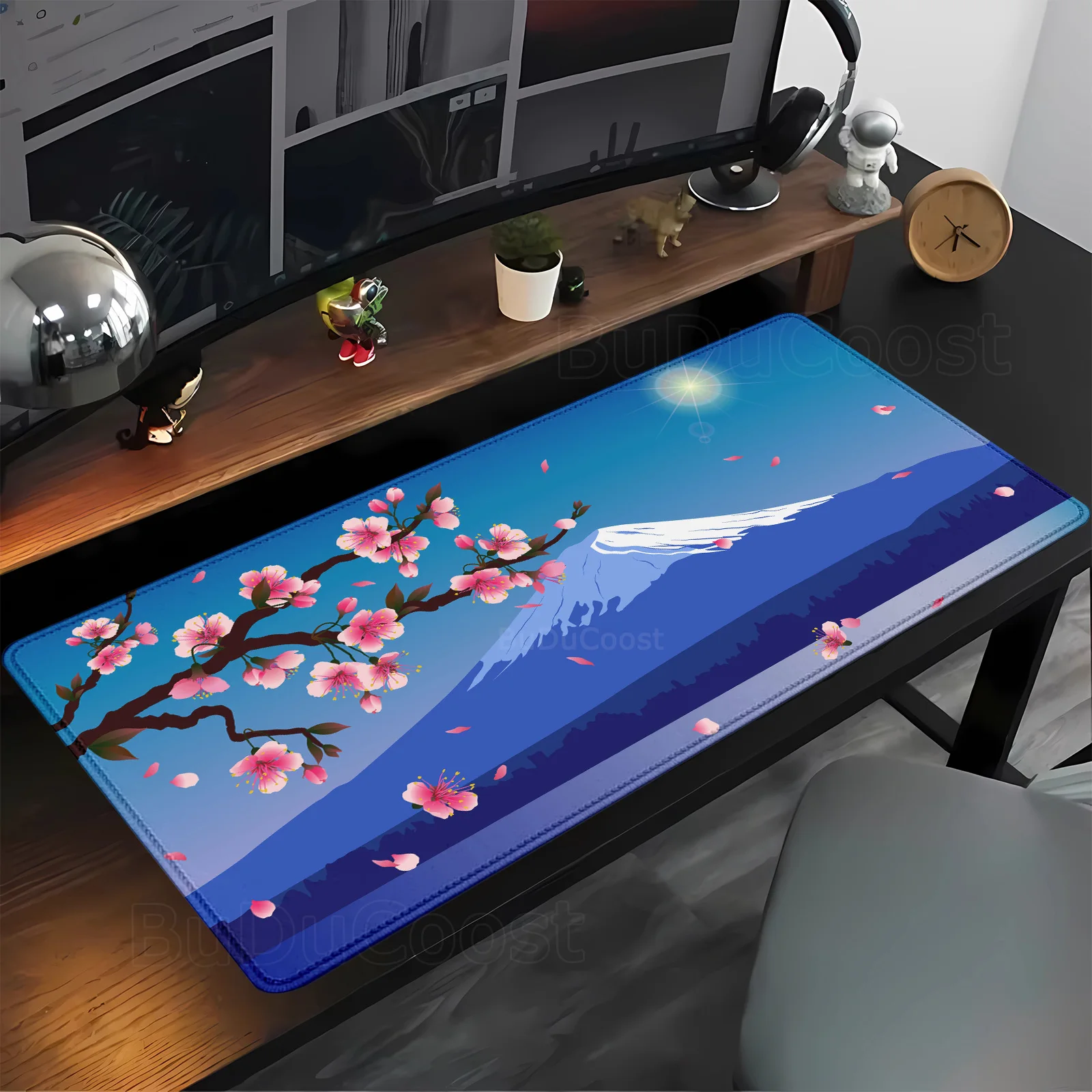 HD Natural Landscape Anime Sakura Scenery Pink Mousepad Japan Mount Fuji Cherry Blossoms Desk Mat Office Accessories Mouse Pad