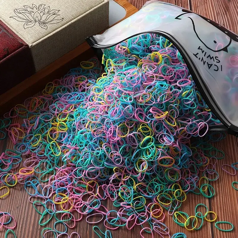 Kinder Gummibänder Kleine Einweg-Lederbezüge Krawatte Stirnbänder Mädchen Haarschmuck Koreanisches Haar Hohe Elastizität