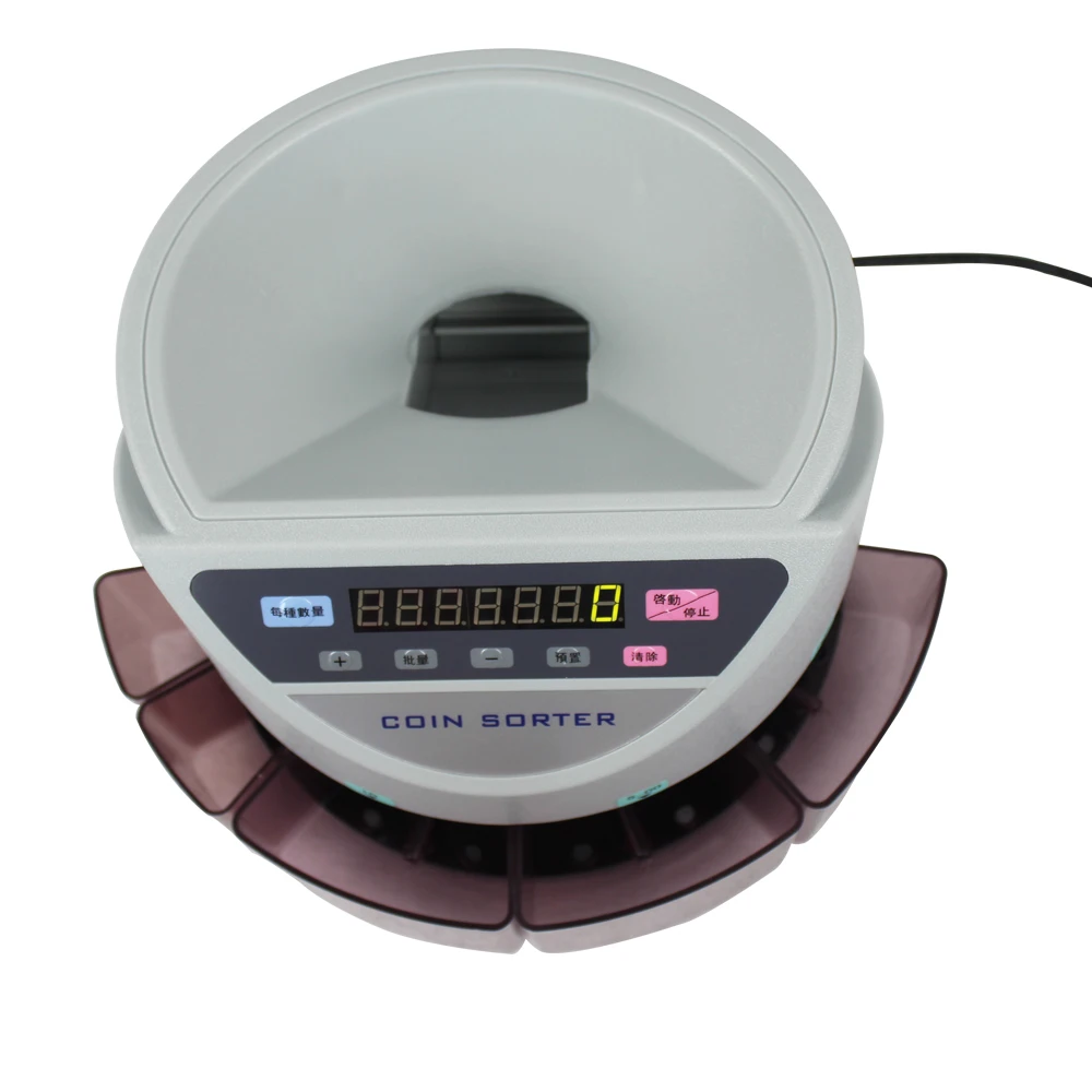 Accurate Counting Portable Euro Coin Sorter and Counter Euro/USD with Coin Tube