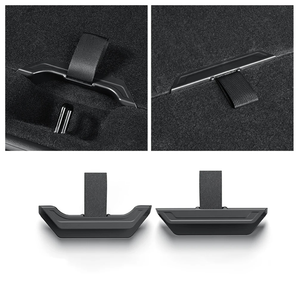 Rear Trunk Cargo Floor Cover Handle Pull Strap 2PCS Set For Tesla Model Y Juniper 2025 2026 Auto Storage Deck Accessories