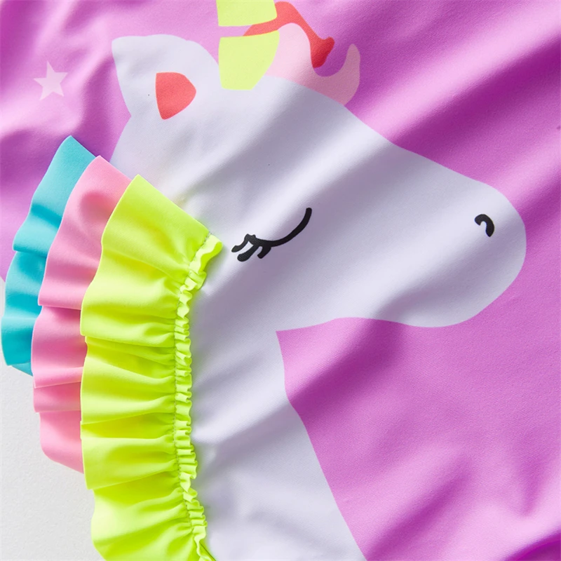 Unicorn Girls Swimsuit One-Piece Summer Backless Bathing Suits