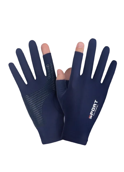 Ice Silk Half-finger Cycling Gloves for Men and Women Outdoor Sports Fitness Driving Fishing High-elastic Comfortable Sunscreen