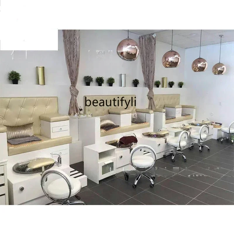 Nail Beauty Sofa Multifunctional Pedicure Sofa Beauty Salon Foot Bath Club Foot Massage Chair