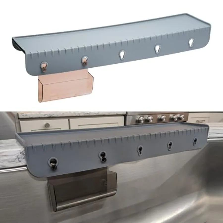 

SiliSink XL Silicone Edge Guard for Kitchen Sink - Fits 3.75" - 4" Wide - The Original Silicone Sink Edge Protector with Sponge