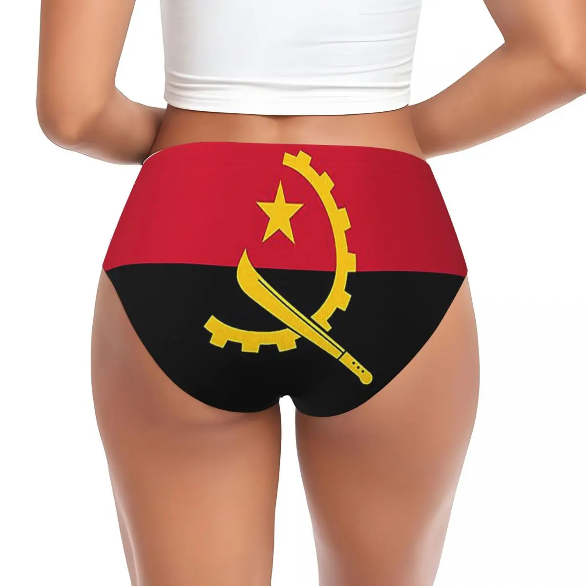 Custom Angola Flag Products Panties Briefs Women's Comfort Briefs Underwear Breathable Female Underpants