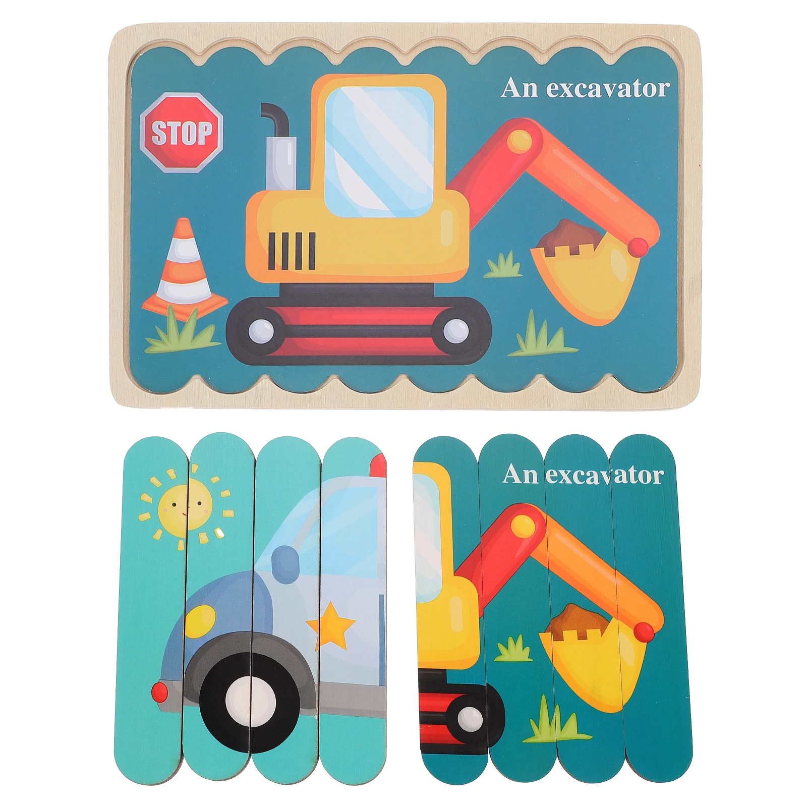 

Wooden Jigsaw Puzzles Kids Educational Toy Double Sided Childrens Puzzles for Learning Fine Motor Skills Smooth Edge
