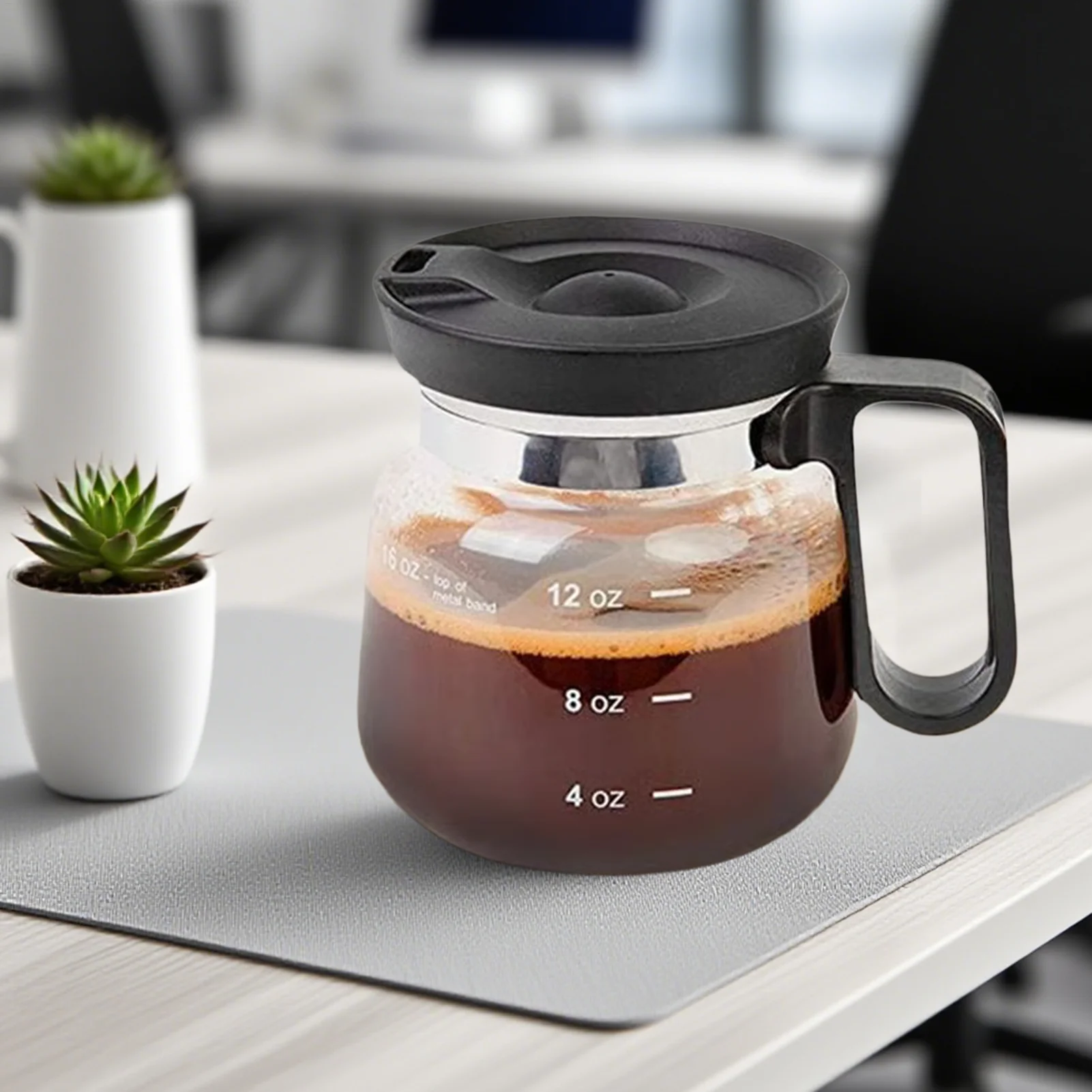 Klare Kaffeetasse, 16 Unzen, Reise-Kaffeetasse, Wasserbecher, Topf, Trinkbecher mit Deckel für heiße und kalte Getränke, Milch, Latte, Cappuccino, Wasser