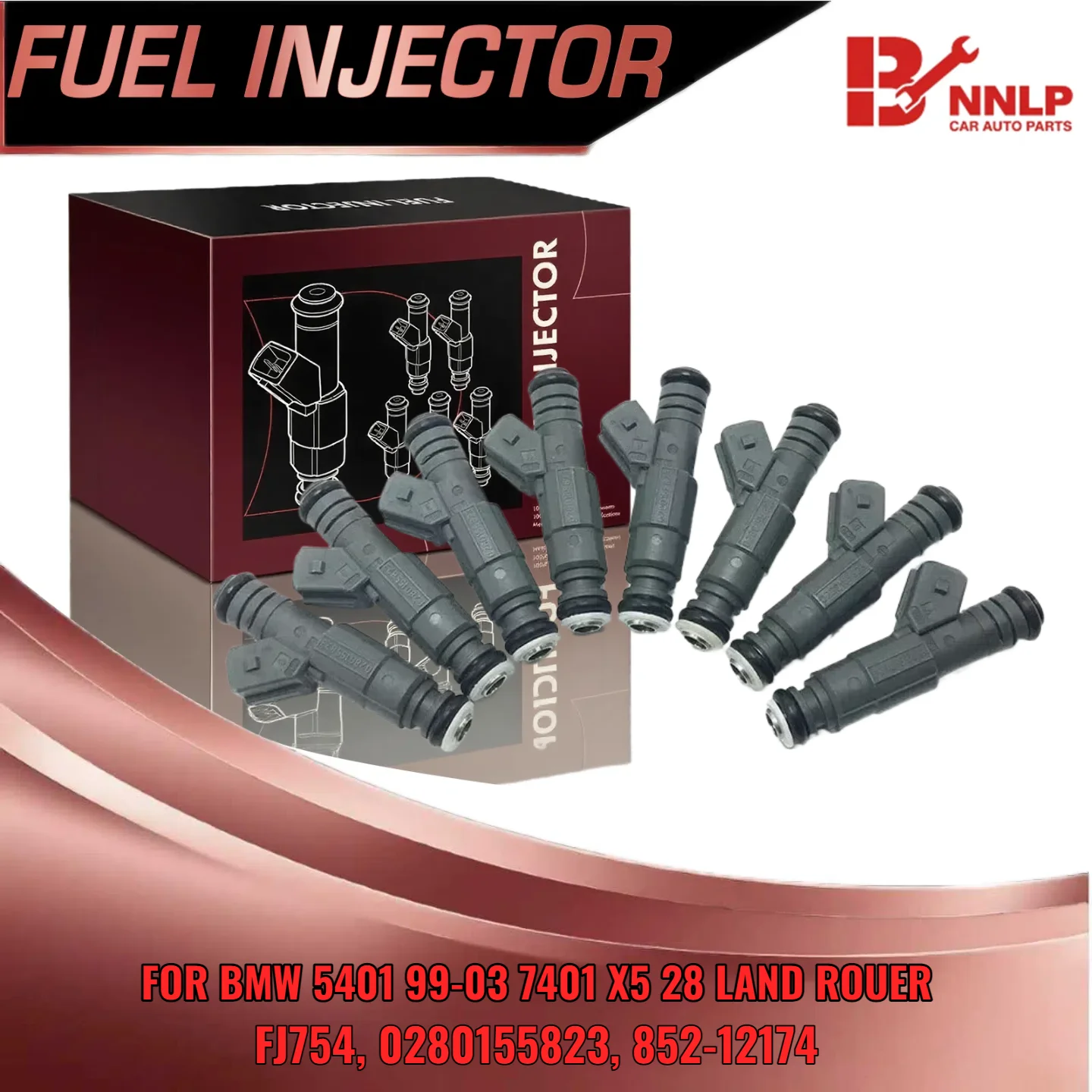 

8x Fuel Injector for BMW E39 540i for BMW E38 740i for BMW E53 X5 for Land Rover Range Rover FJ754