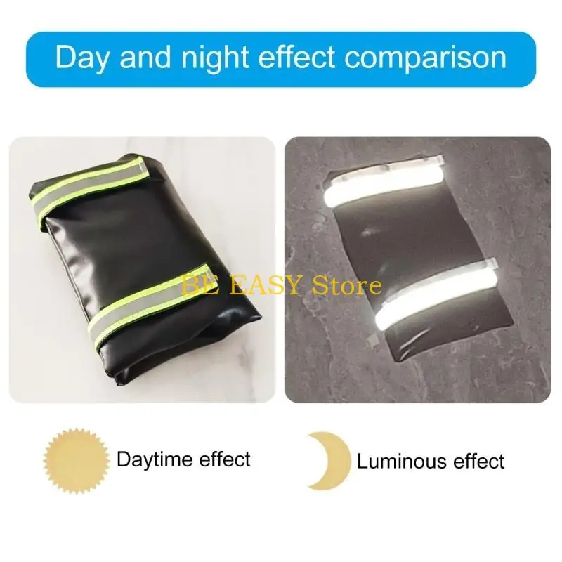 

E28F 2Pcs Leather Weather proof Faucet Insulation Covers Outdoor Spigot Freeze Guards for Winter with Reflective Accent