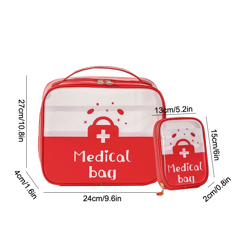 1/2Pcs Large Capacity Emergency Empty Medical Bag Travel Essential Portable First Aid Kit Bag Household Medicine Storage Bag Set