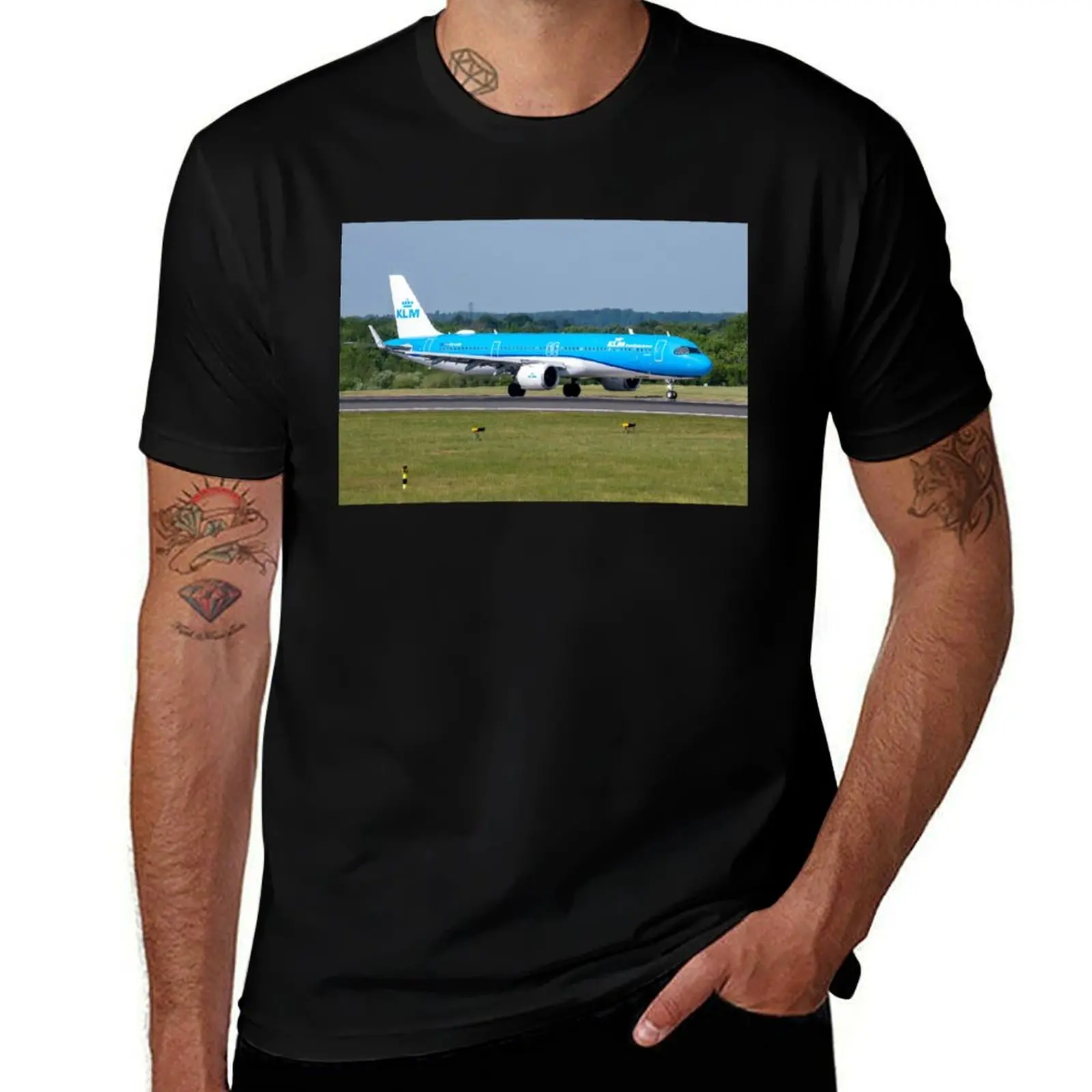 Мужская футболка с принтом MAN from AMS KLM Airbus A321-252NX