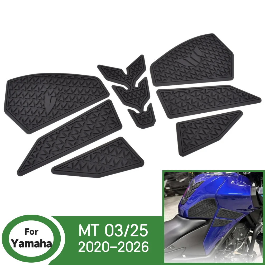 For MT 03 25 Anti Slip Fuel Tank Stickers Gas Cap Oil Protect Pad For Yamaha MT-03 MT-25 2020-2026 MT03 MT25 Decals Accessoies