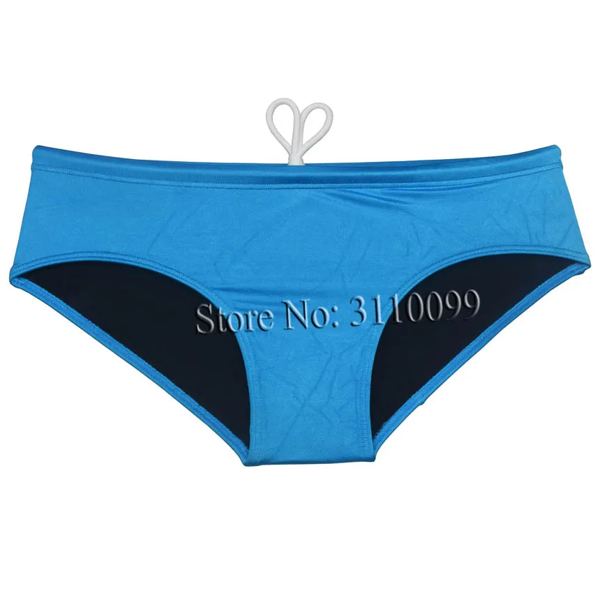 Brilhante nadar cuecas dos homens, Drawstrings Swimwear, maiô elástico, troncos lisos