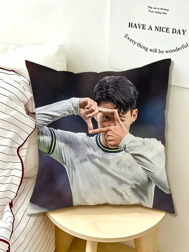 Football Captain Son H-Heung-min  Pillow Case Pattern Printed Pillowcase For Living Room Sofa Cushion Cover