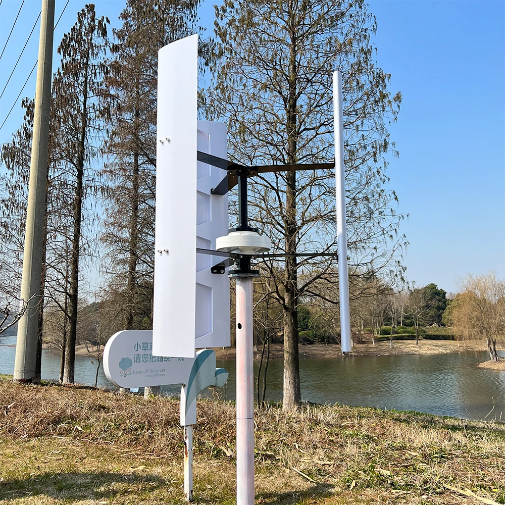 Vertical axis H-type wind turbine 10KW-30KW with brake protection, safe and reliable wind solar complementary off grid system