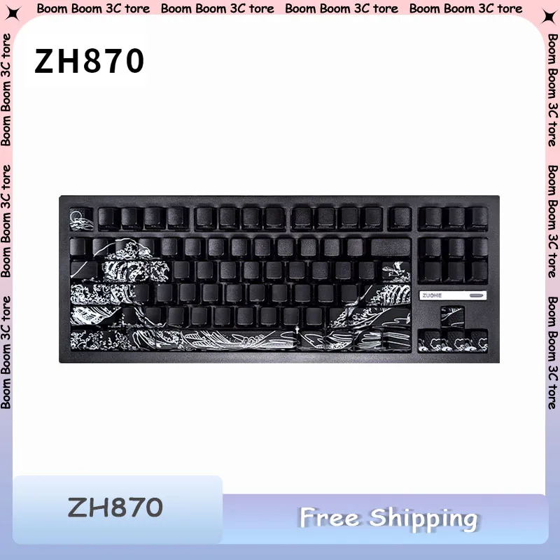 

Zuohe Zh870 Mechanical Keyboard Tri-Mode Wireless Bluetooth Customized PBT Keycap Hot Swap RGB Gaming Keyboards Laptop Gifts