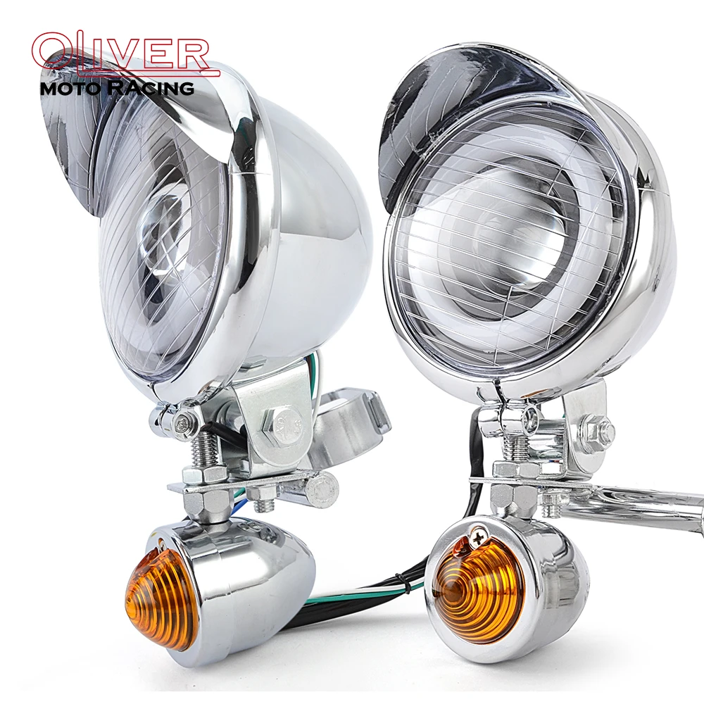 

Motorcycle LED Spot Light With Turn Signal Indicator Auxiliary Drive Lamp Universal For Harley Choppers Cafe Racer Honda Yamaha