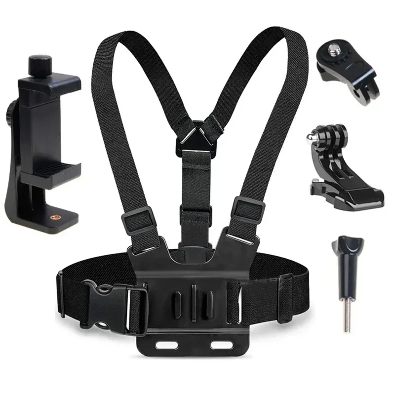 

5-in-1 Mobile Phone Chest Strap Mount Holder for First Angle Video Recording Life Phone Bracket Fixed Live Broadcast Accessories