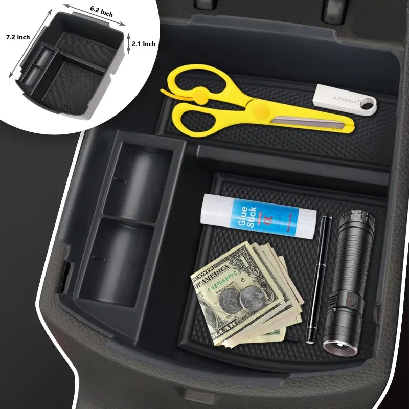 Center Console Organizer Tray Compatible with Kia Seltos 2020 2021 2022 2023 2024 2025, Insert Storage Box Coin and Sunglasses H