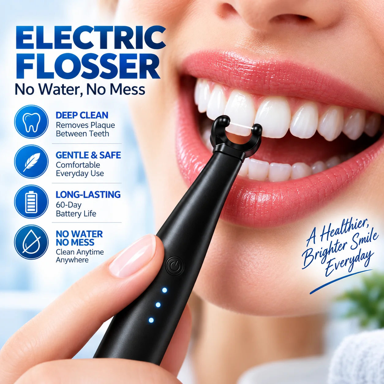 Electric Flosser Rechargeable Flosser with 3 Modes Flosser Appliance Dental Floss Tool for Deep TTeeth Cleaning